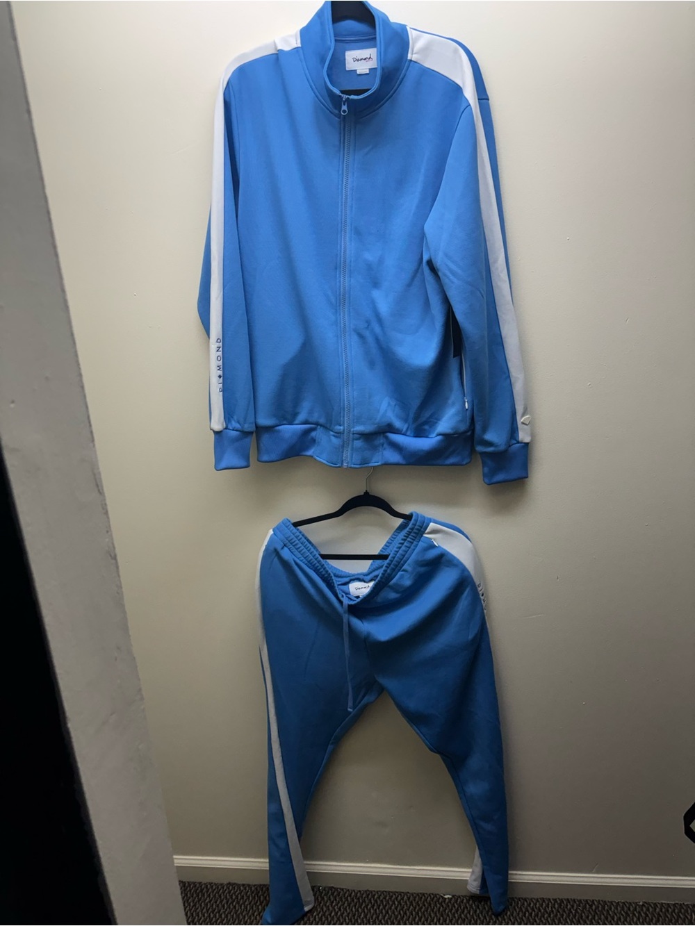 Diamond Supply Co. Light Blue Full-Zip Track Jacket with White Accents
